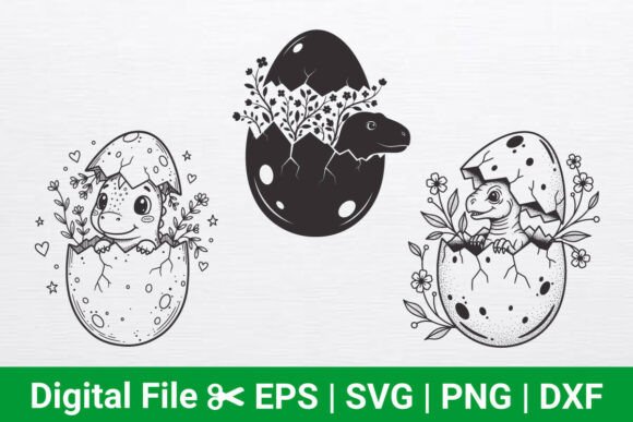 Baby Dinosaur Egg SVG: Fresh Graphics & Freebies