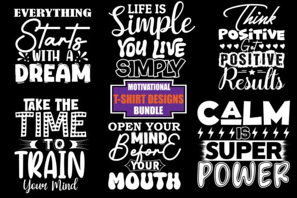 Motivational T-shirt Designs Bundle: Graphics & Freebies