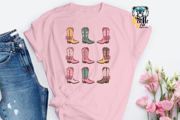 Pink Cowgirl Coquette Western Boots Graphics & Freebies